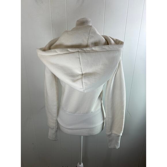 VDR VillaDelleRose cream colored zip up hooded sweatshirt. #4291 Size Medium - Picture 4 of 8